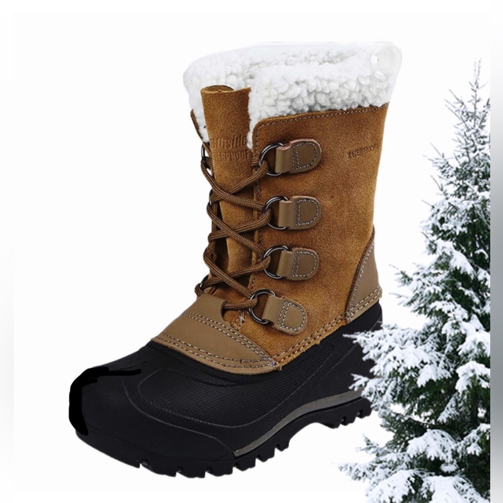 Northside Unisex Back Country Tan Suede Snow Boots Size 4